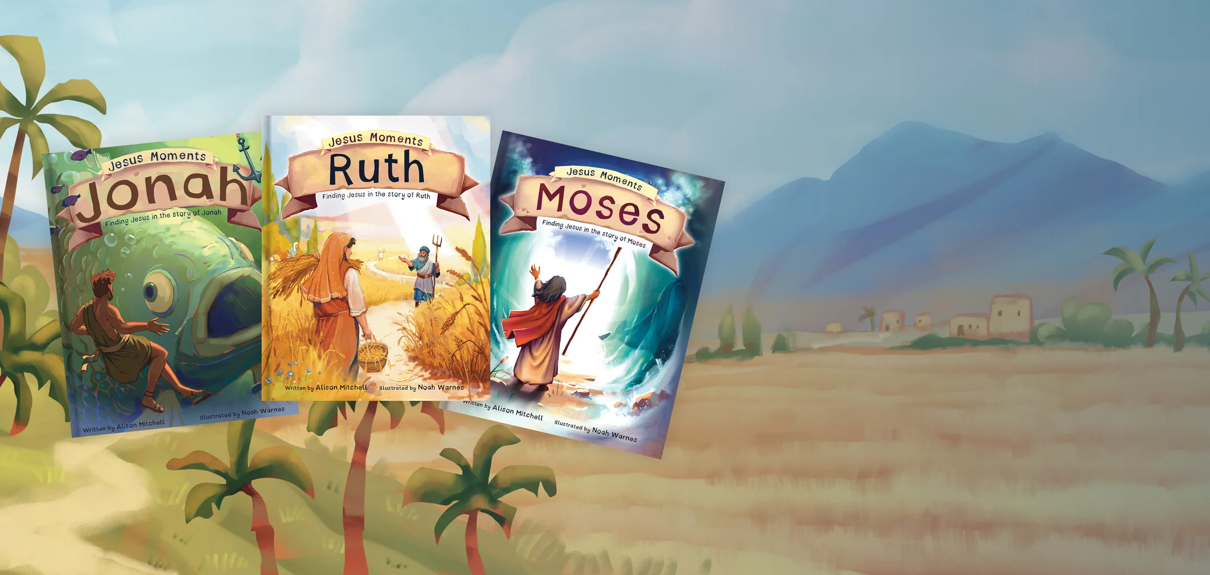 Graphic featuring books from the Jesus Moments series