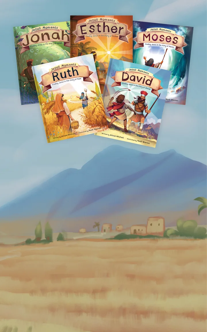 Graphic featuring books from the Jesus Moments series