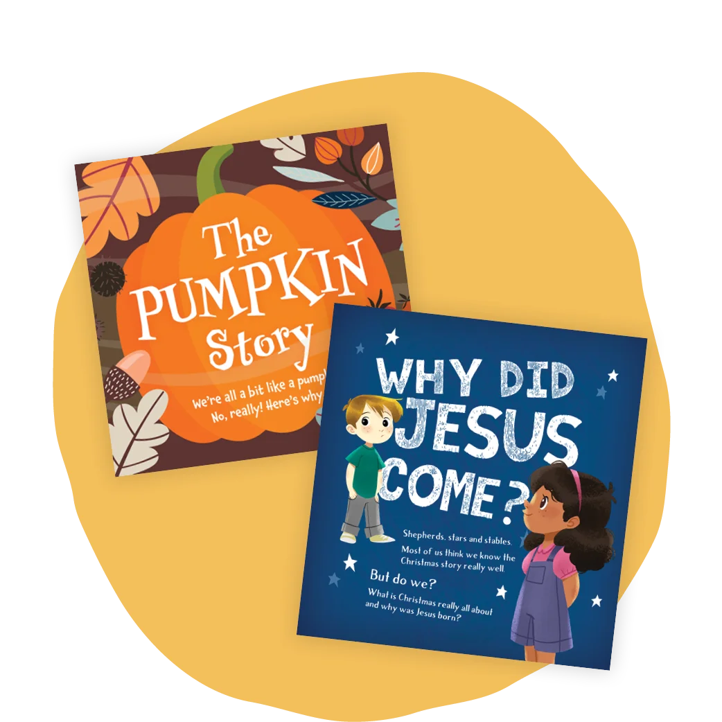 graphic featuring a couple of children's evangelistic tracts