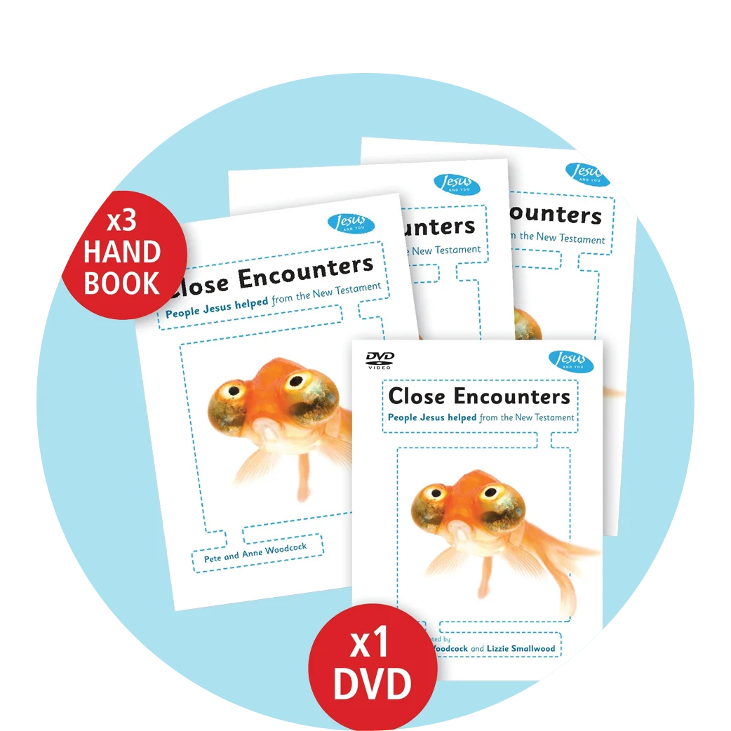 graphic featuring Jesus and You with the covers featuring a fish